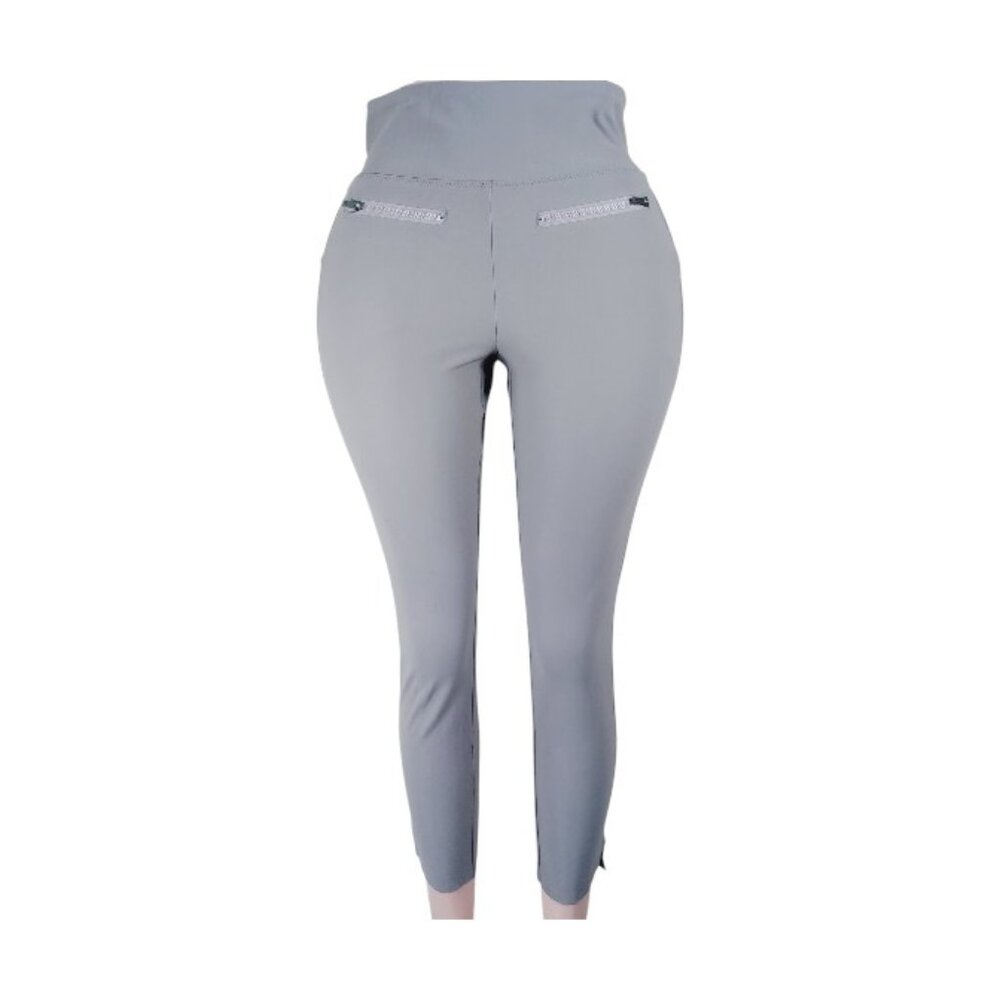 Athleta Women's Matt Gray Elastic Waist Pull On Compression Leggings Size M